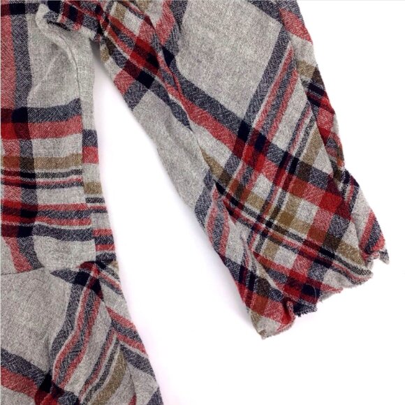 Zara Basic Plaid Blouse Peplum Short Sleeve Top Size Small - Picture 9 of 11